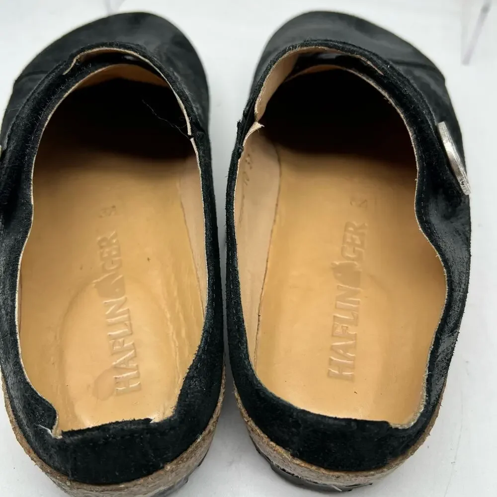 Haflinger Shoes Womens 37 Adventure Slip On Mule Clogs Black Comfort US 6